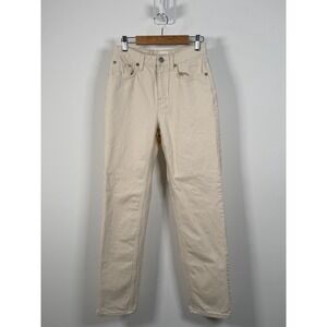 Closed Jeans Womens 24 Beige Straight High Rise Stretch Organic Made Italy Denim